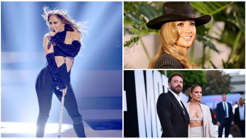 Colaj cu Jennifer Lopez în trei ipostaze diferite alături de Ben Affleck