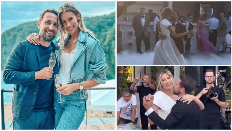 Colaj cu Dani Oțil și Gabriela Prisăcariu în trei ipostaze diferite la nuntă