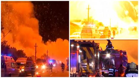 Imagini teribile cu exploziile de la stația GPL din Crevedia. Tragedia s-a soldat cu zeci de victime. 3000 de oameni, evacuați