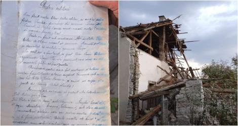 Un bilet în sticlă a fost găsit printre ruinele une școli din Bistrița Năsăud. Ce mesaj ascundea: „Pentru cei ce vor urma"