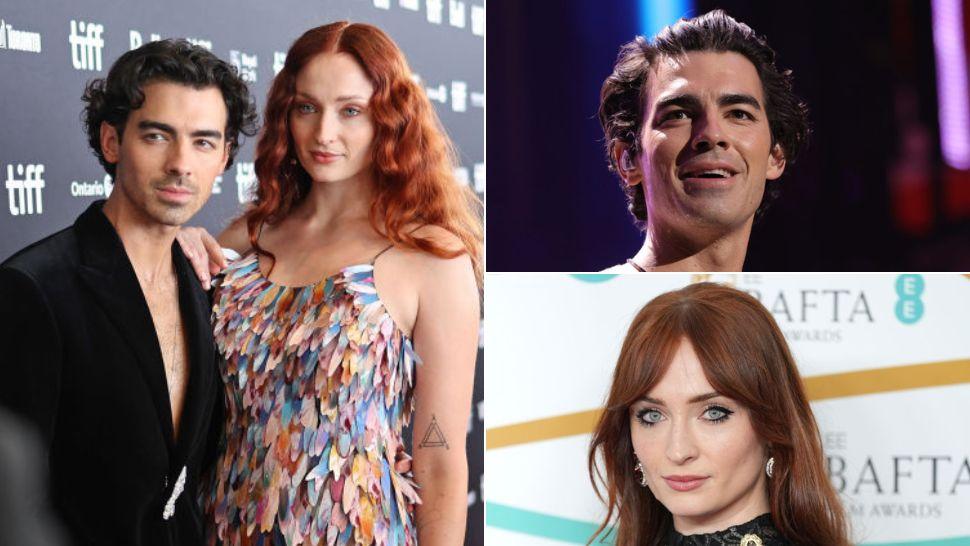 colaj Joe Jonas și Sophie Turnre pe covorul roșu, Joe Jonas la concert și Sophie Turner pe covorul roșu