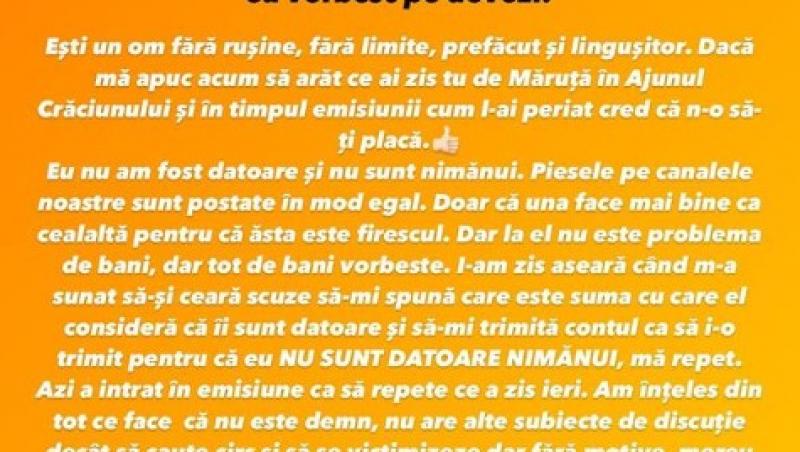 Georgiana Lobonț, cuvinte dure la adresa lui Armin Nicoară. De la ce a pornit scandalul dintre cei doi: „Ești un om fără rușine”