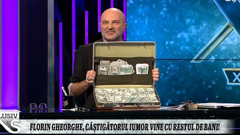 Florin Gheorghe a venit cu o geantă plină cu bani în direct. Ce a spus câștigtorul iUmor că va face cu premiul: „Sunt toți?”