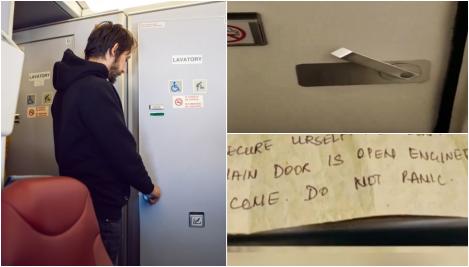 Un pasager rămas blocat în toaleta avionului pe întreg zborul a primit un bilet pe sub ușă. Ce a putut să-i scrie o stewardesă