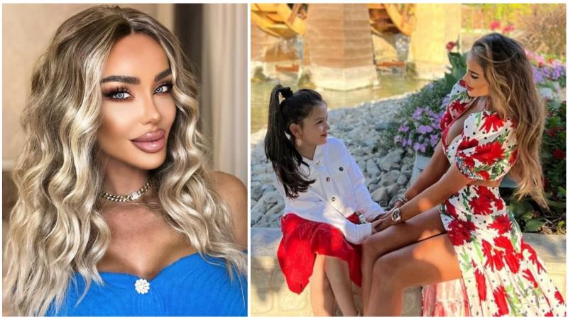 Colaj cu Bianca Drăgușanu în două ipostaze la fel alături de fiica ei