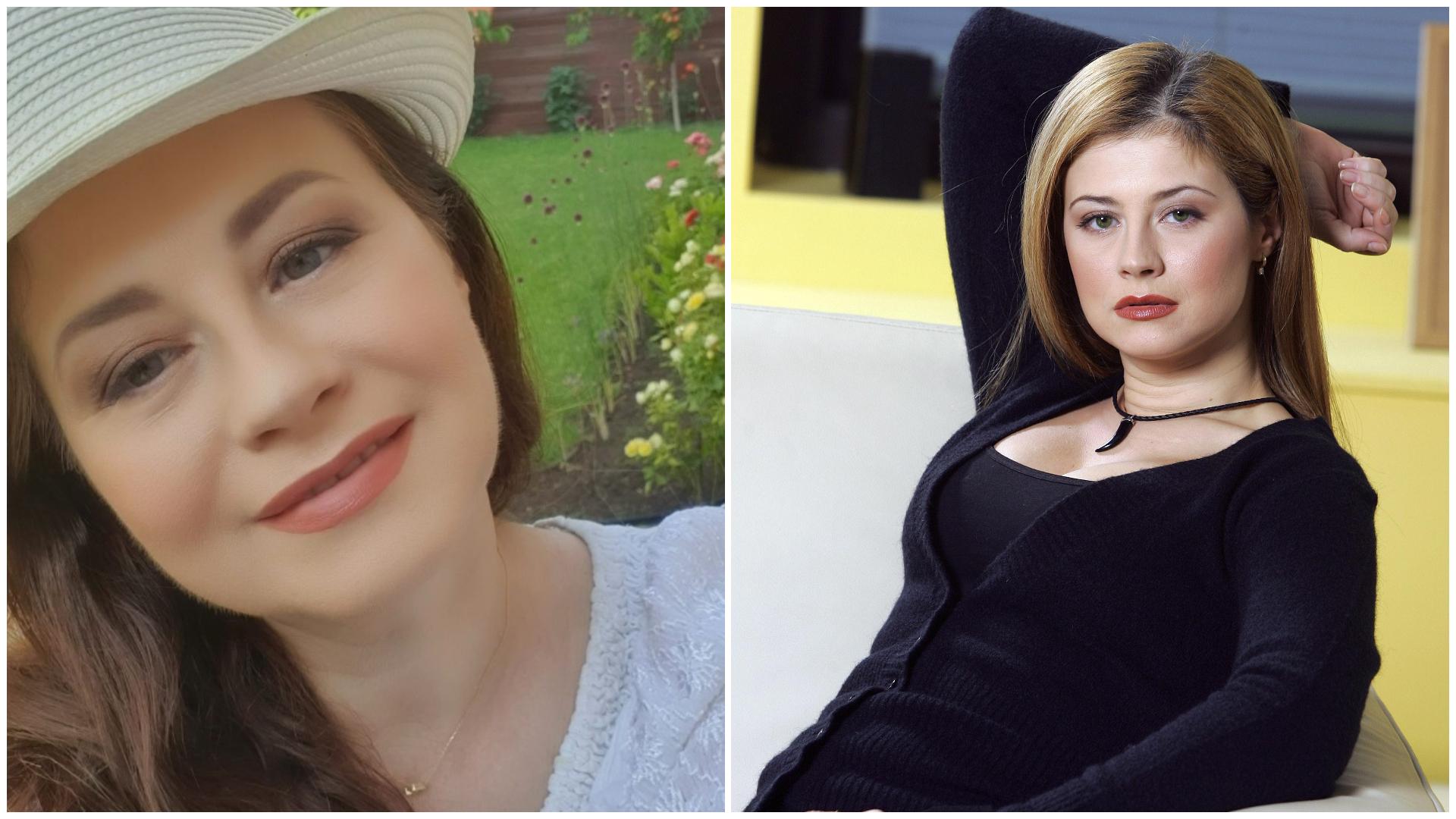 Colaj cu Corina Dănilă. Prima imagine din 2023, a doua din 2004. În stânga bluză albă, pălărie, în drapta- bluză neagră, decolteu