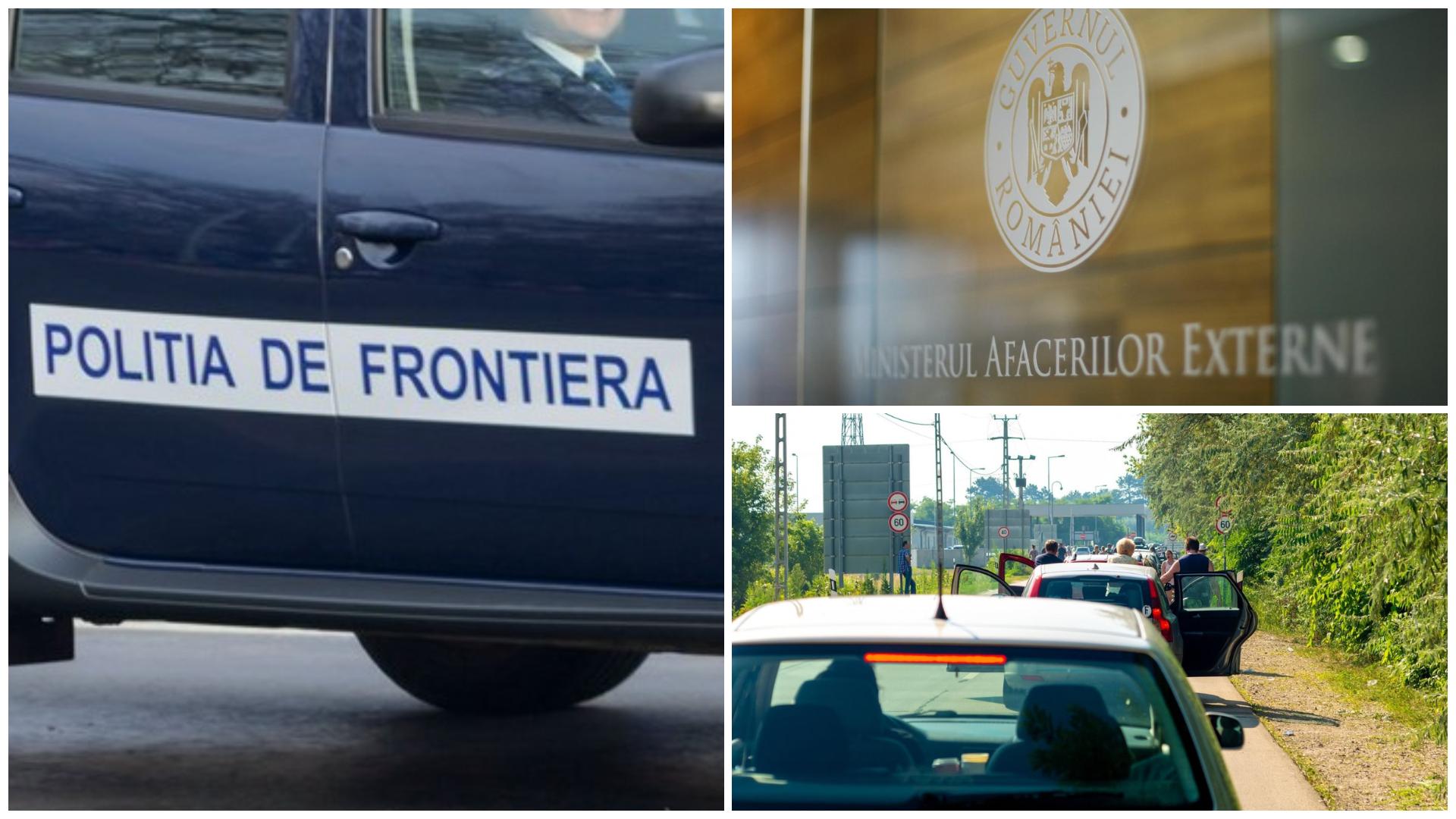 Colaj cu o coadă de mașini, poliția de frontieră și ministerul afacerilor externe