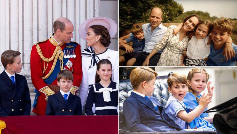 colaj kate middleton, printul william si cei trei copii ai lor