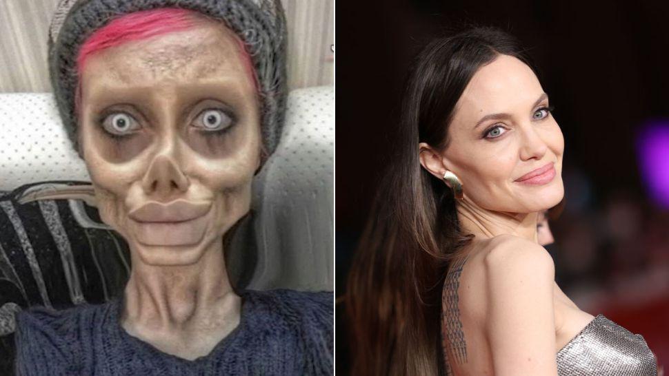 colaj sahar tabar arătând ca zombie angelina jolie și angelina jolie