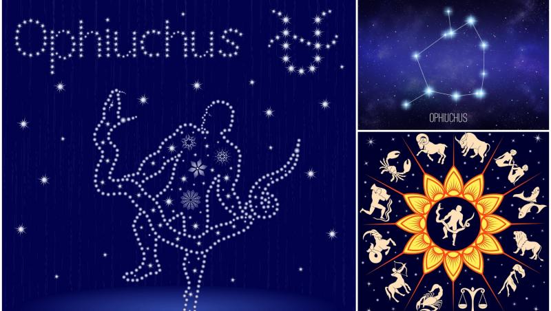 colaj foto cu Ophiuchus, a treisprezecea zodie din horoscop