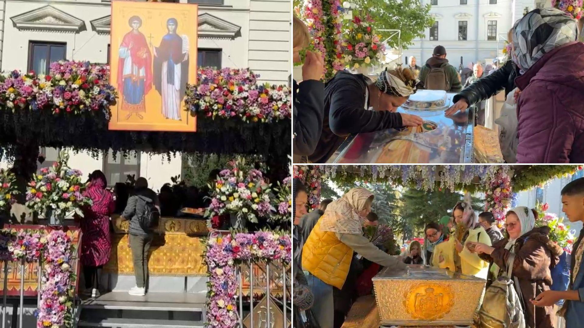 colaj de imagini cu pelerinajul sf cuvioasa parascheva de la iasi