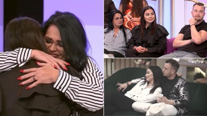 colaj isabella îmbrățișându-și mama, doamna mihaela, isabella și rareș, rareș și isabella