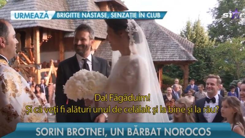 Cum au arătat Sorin Brotnei și soția lui în ziua nunții. Imagini inedite cu mireasa la brațul nașului Nicolai Tand