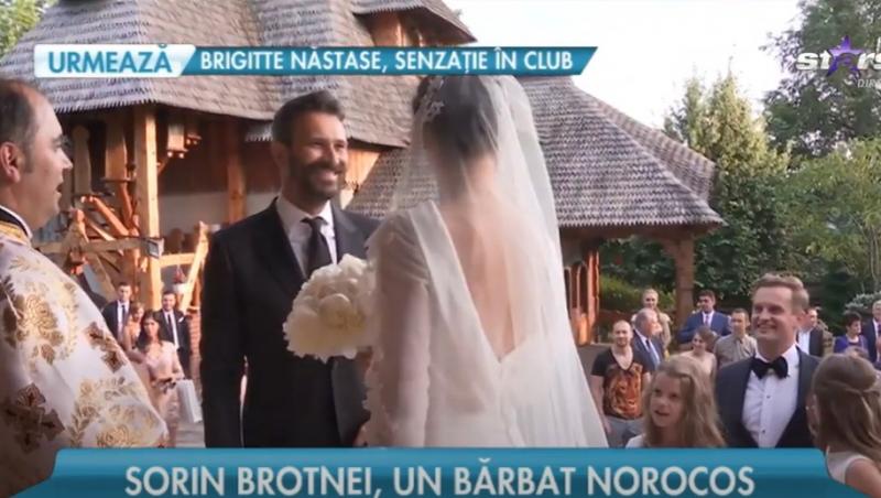 Cum au arătat Sorin Brotnei și soția lui în ziua nunții. Imagini inedite cu mireasa la brațul nașului Nicolai Tand