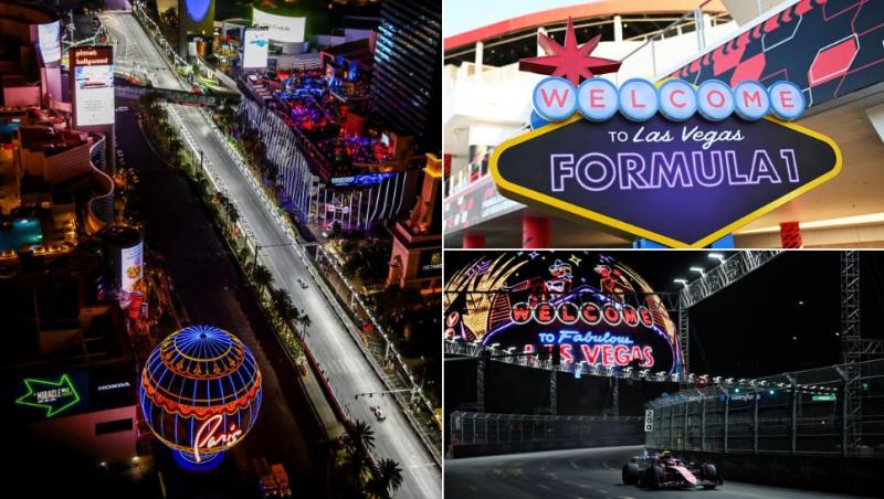 colaj monoposturi de formula 1 pe circuitul stradal din las vegas