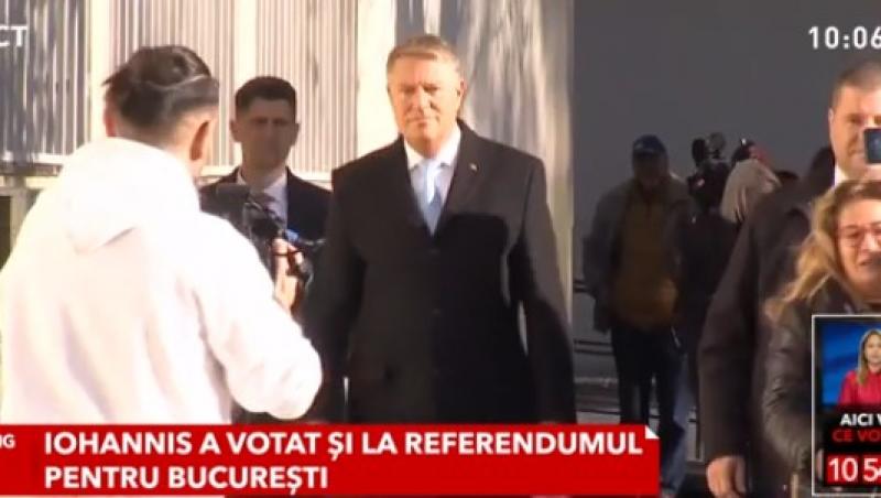 Klaus Iohannis a refuzat să facă declarații după ce a votat la prezidențiale. Coincidența cu 2019, când lupta pentru un nou mandat