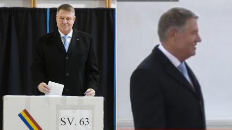 Klaus Iohannis a refuzat să facă declarații după ce a votat la prezidențiale. Coincidența cu 2019, când lupta pentru un nou mandat