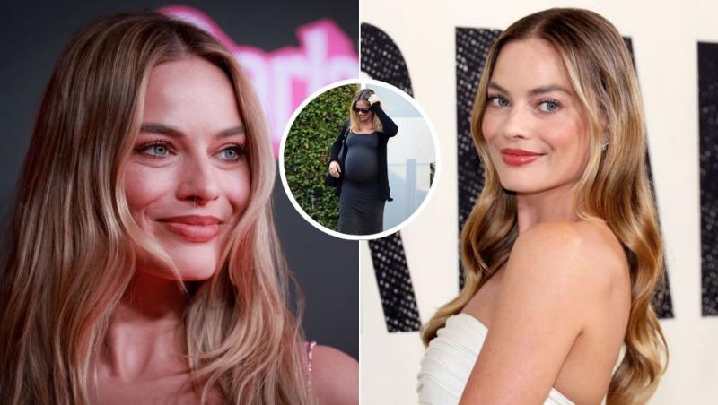 colaj margot robbie pe covorul roșu, margot robbie cu burtică de gravidă