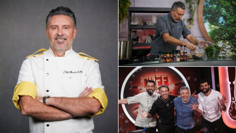 Chef Alexandru Sautner la chefi la cuțite, Chef Richard Abou Zaki, Chef Alexandru Sautner, Chef Orlando Zaharia și Chef Ștefan Popescu la chefi la cuțite