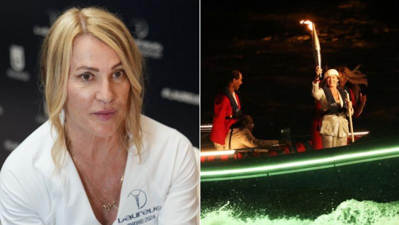 colaj nadia comăneci, nadia comăneci ducând torța la jocurile olimpice de la paris 2024, rafael nadal și serena williams