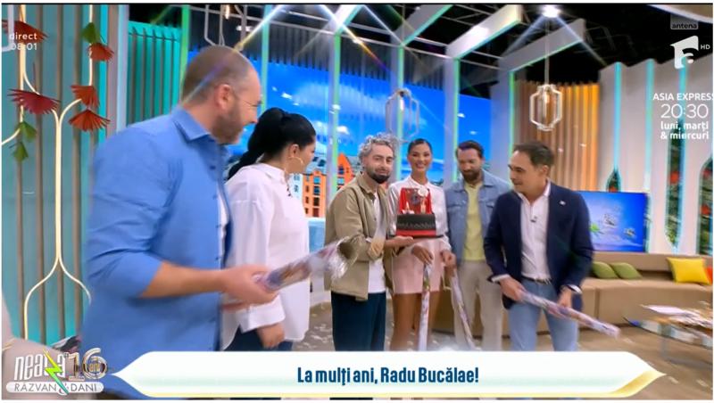 Ce surpriză a primit Radu Bucălae la Neatza, de ziua lui. Comediantul a împlinit 34 de ani. Detaliul de pe tort care l-a mirat