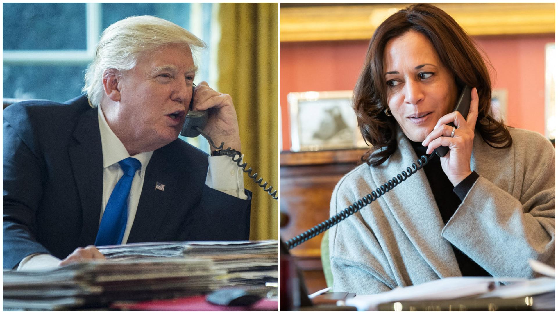 Colaj cu Donald Trump și Kamala Harris