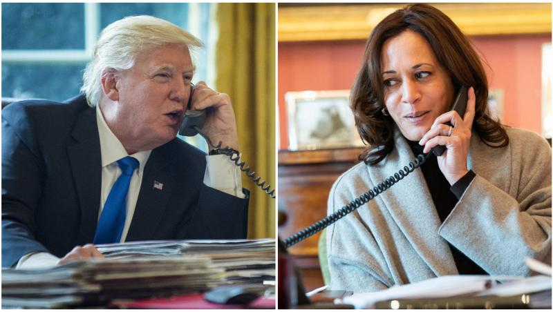 Colaj cu Donald Trump și Kamala Harris