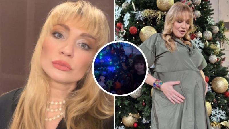 colaj cristina cioran, cristina cioran însărcinată, ema, fetița cristinei cioran, lângă brad