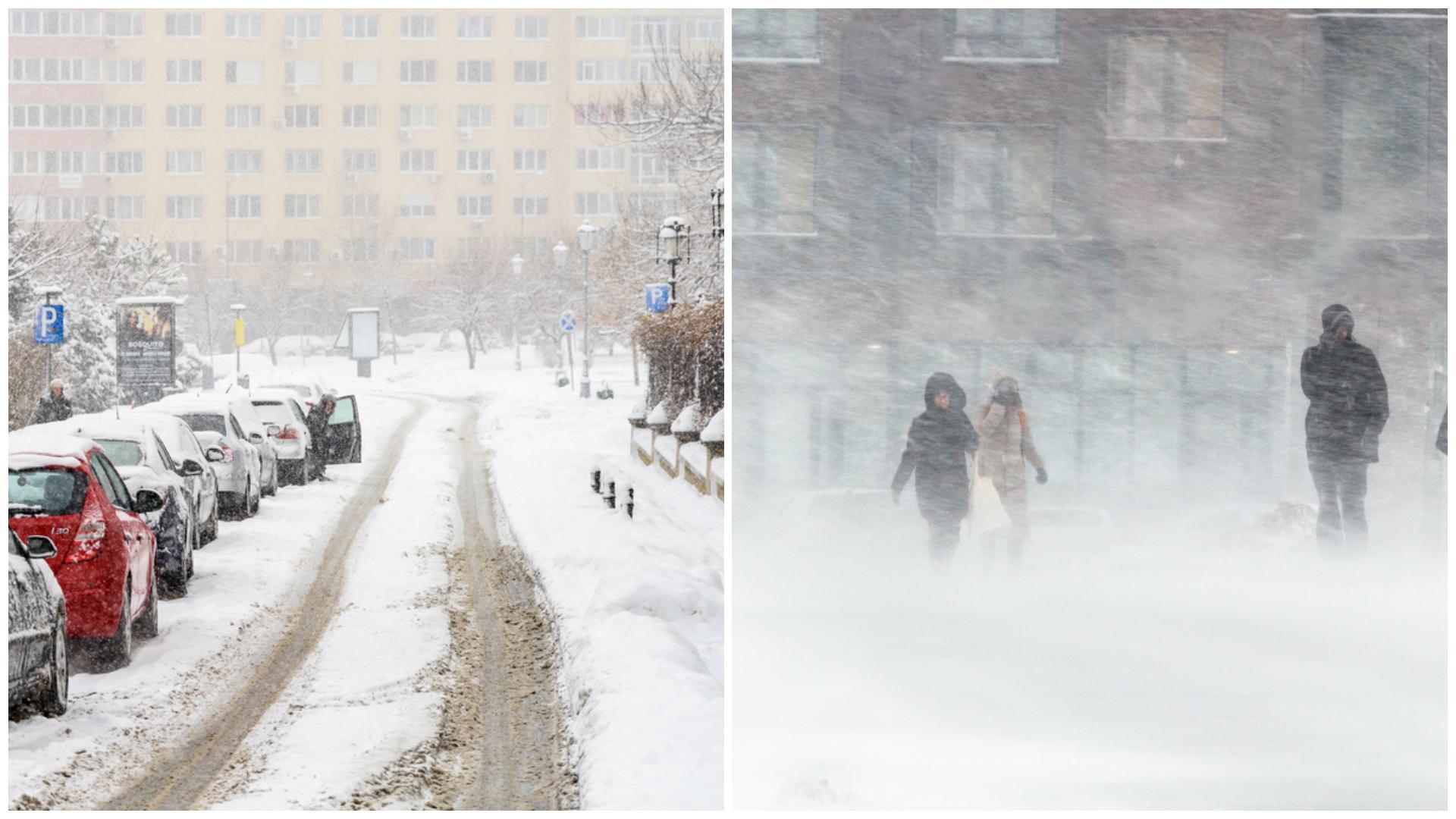 Cod portocaliu de ninsori şi viscol puternic valabil până miercuri dimineaţă. Ce zone sunt vizate de avertizarea meteo