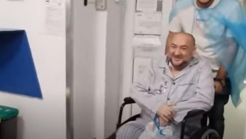 Imagini cutremurătoare cu Leo de la Strehaia. Slăbit de boală, în scaun cu rotile, sărbătorește 47 de ani pe holurile spitalului