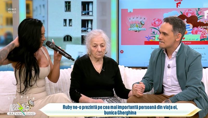 Ruby și bunica ei, apariție emoționantă la Neatza. Mamaia Gherghina l-a ținut strâns de mână pe Răzvan: „M-a crescut din fașă”