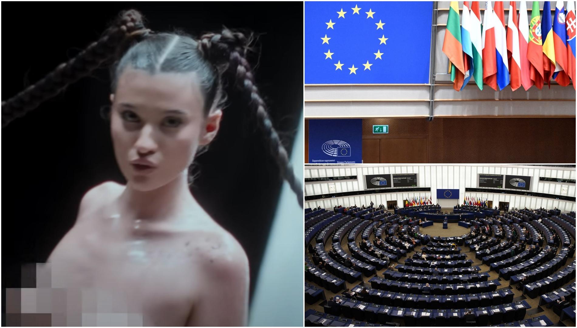 colaj foto erika isac si imagini din parlamentul european