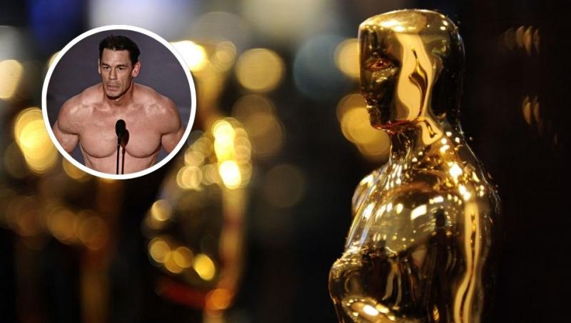 colaj John Cena gol pe scenă și statuete pentru Premiile Oscar