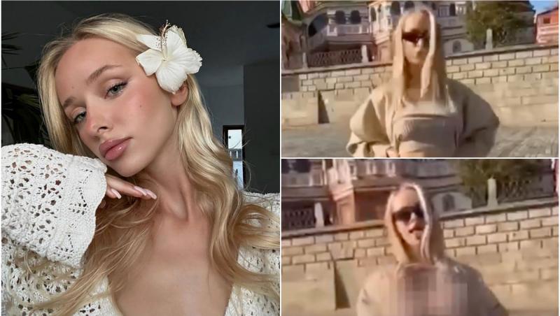 Lolita Bogdanova, un celebru model ucrainian, a fost dată în urmărire generală după ce s-a fotografiat în ipostaze indecente lângă un obiectiv turistic din Rusia