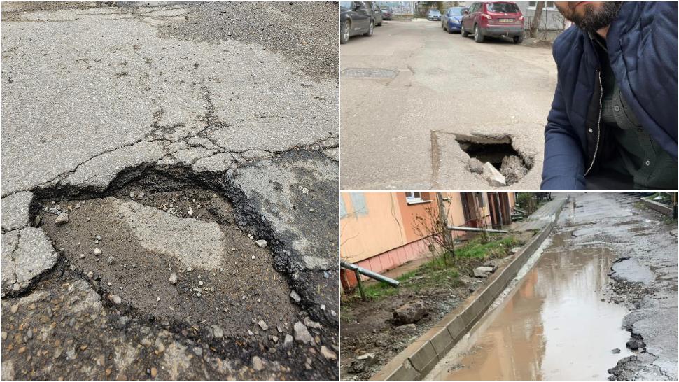 Gropile de pe drumurile din Suceava, motiv de concurs pe Facebook. Fotografia cu cea mai mare groapă câștigă 100 de lei