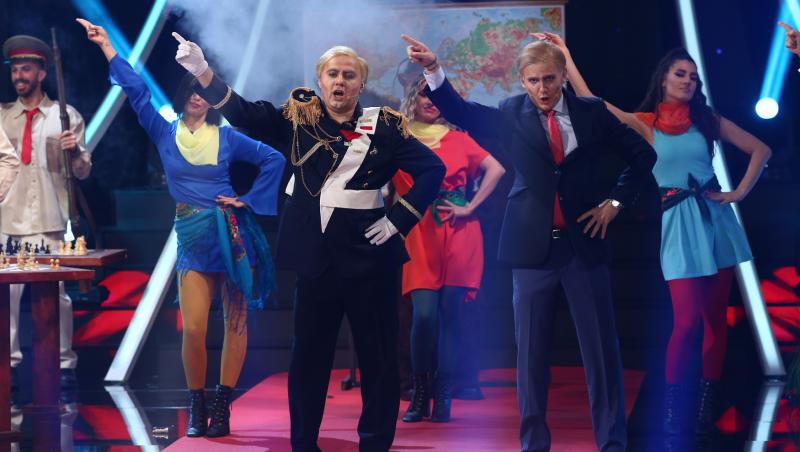 Emi și Cuza s-au transformat în Klemen Slakonja și au cântat „Putin Putout” în a șasea gală Te cunosc de undeva! sezonul 20