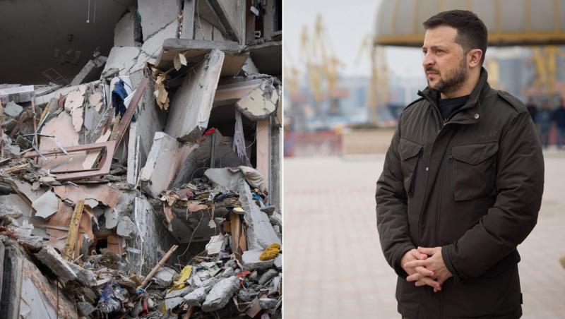 Volodimir Zelenski, președintele Ucrainei, s-a aflat în pericol în timpul vizitei de la Odesa. La doar 150 metri de el au căzut drone kamikaze.