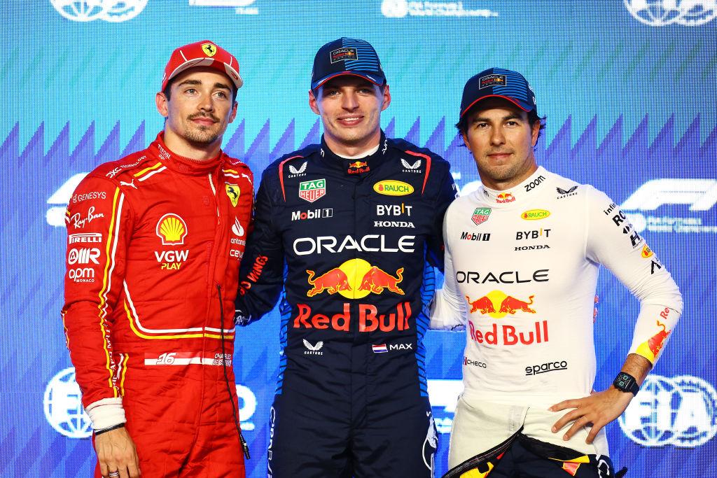 Podium Marele premiu al Arabiei Saudite 2024 Formula 1, Max Verstappen, Charles Leclerc, Sergio Perez