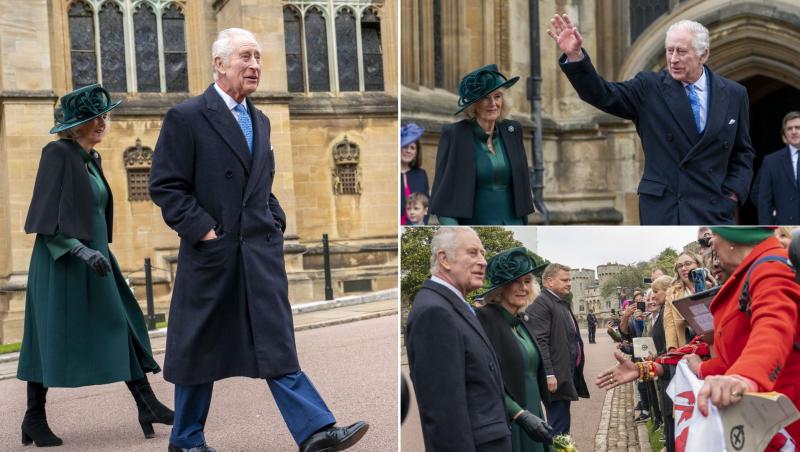 Regele Charles al III-lea a fost la slujba de Paște alături de Regina Camilla la capela St. George de la Castelul Windsor.