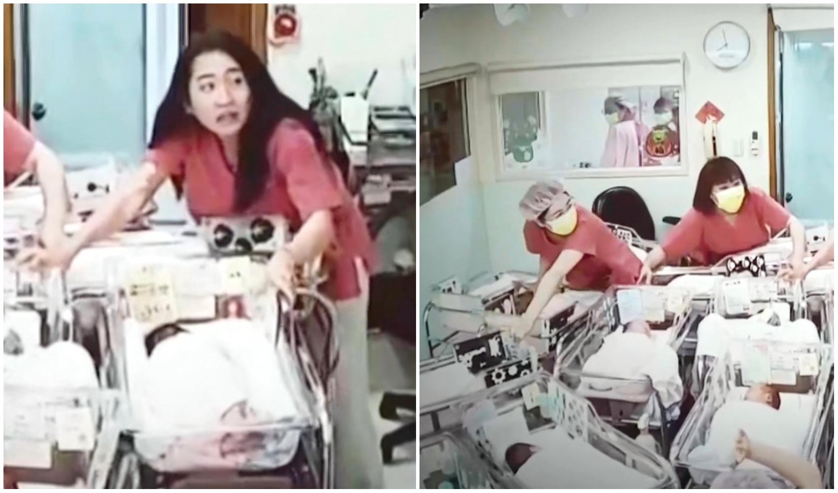 colaj foto cu asistente medicale la cutremurul din taiwan