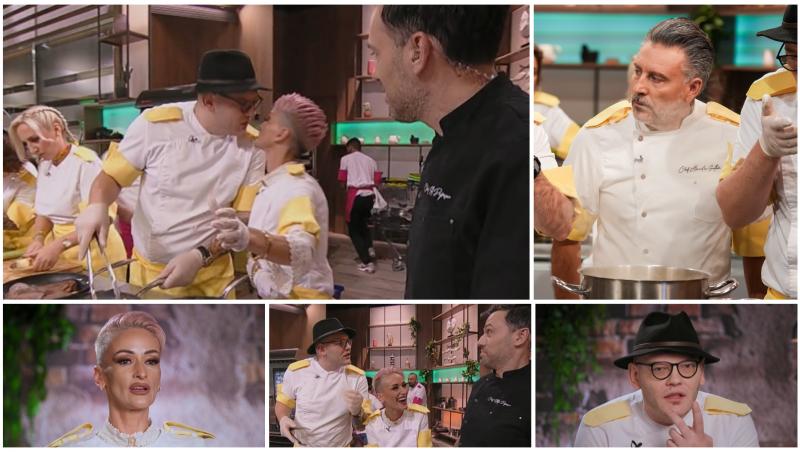 Colaj cu Mario Dumitru și Gabriela Lucuțar în ipostaze diferite la Chefi la cuțite