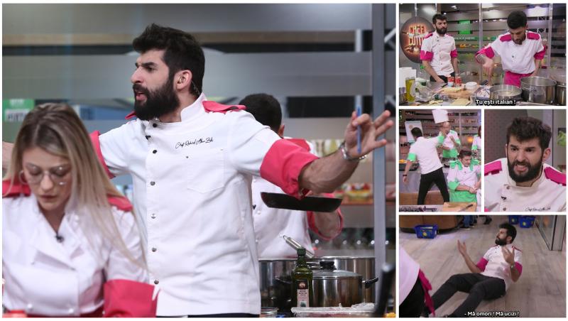 Colaj cu chef Richard Abou Zaki, chef Orlando Zaharia, Andrea și Varză în bucătăria Chefi la cuțite