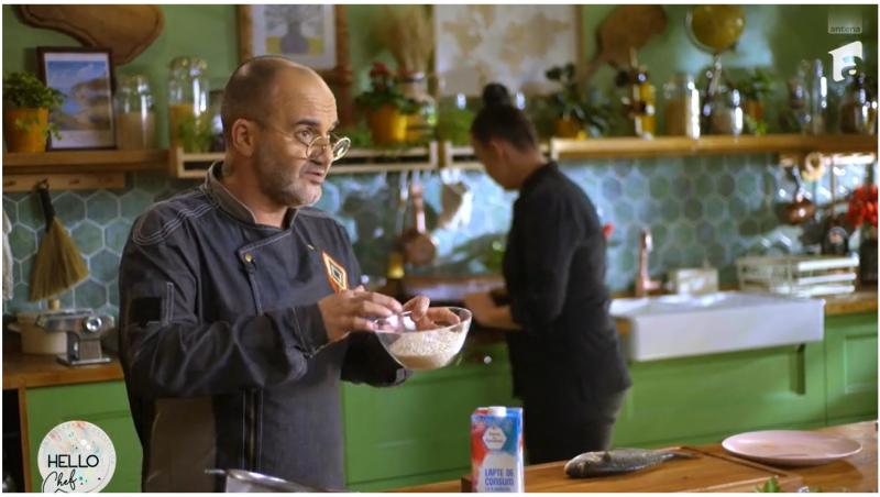 Hello Chef sezon 7, 6 aprilie 2024. Rețetă de orez cu lapte și portocale. Cum preapari desertul copilăriei ca chef Samuel