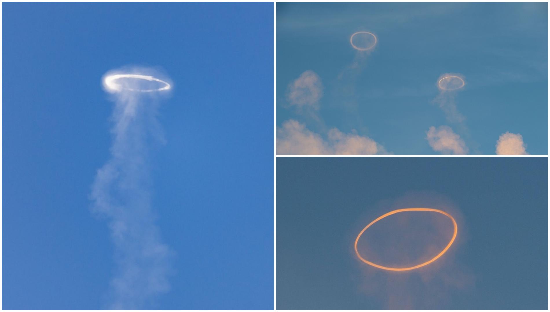 imagini cu cercuri de fum făcute de vulcanul etna