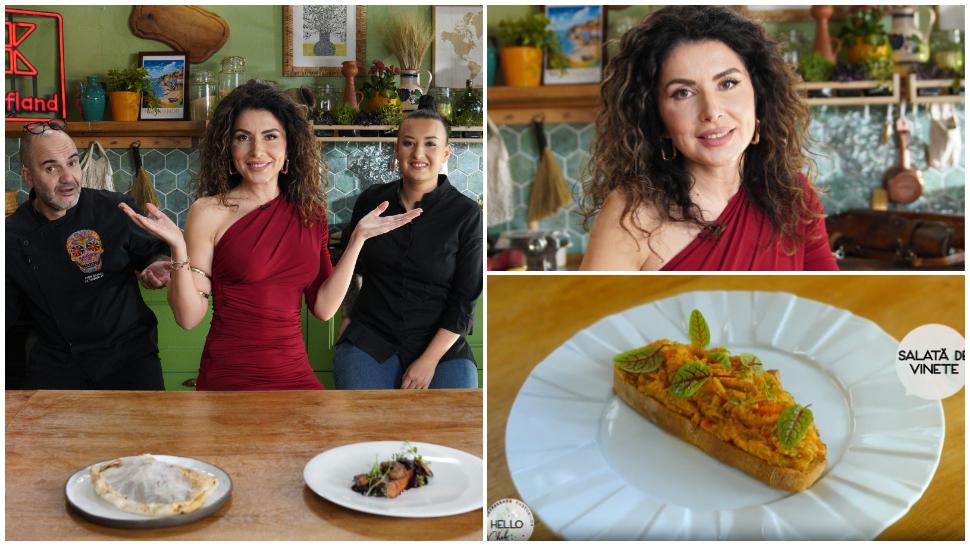 Hello Chef sezon 7, 11 mai. Roxana Blenche și chef Samuel Le Torriellec au gătit o rețetă românească de salată de vinete cu roșii