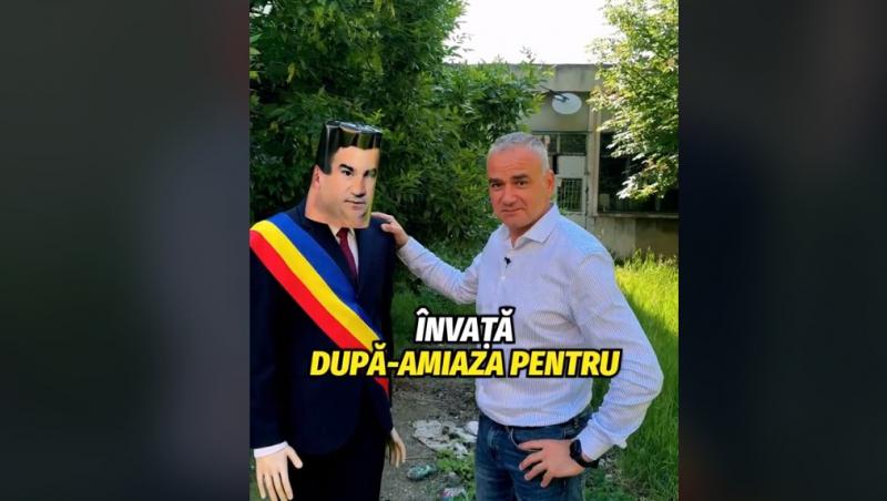 Campanie electorală inedită la Iași. Un candidat se plimbă cu mascota primarului Mihai Chirica prin tot orașul: „Uite Mihăiță”