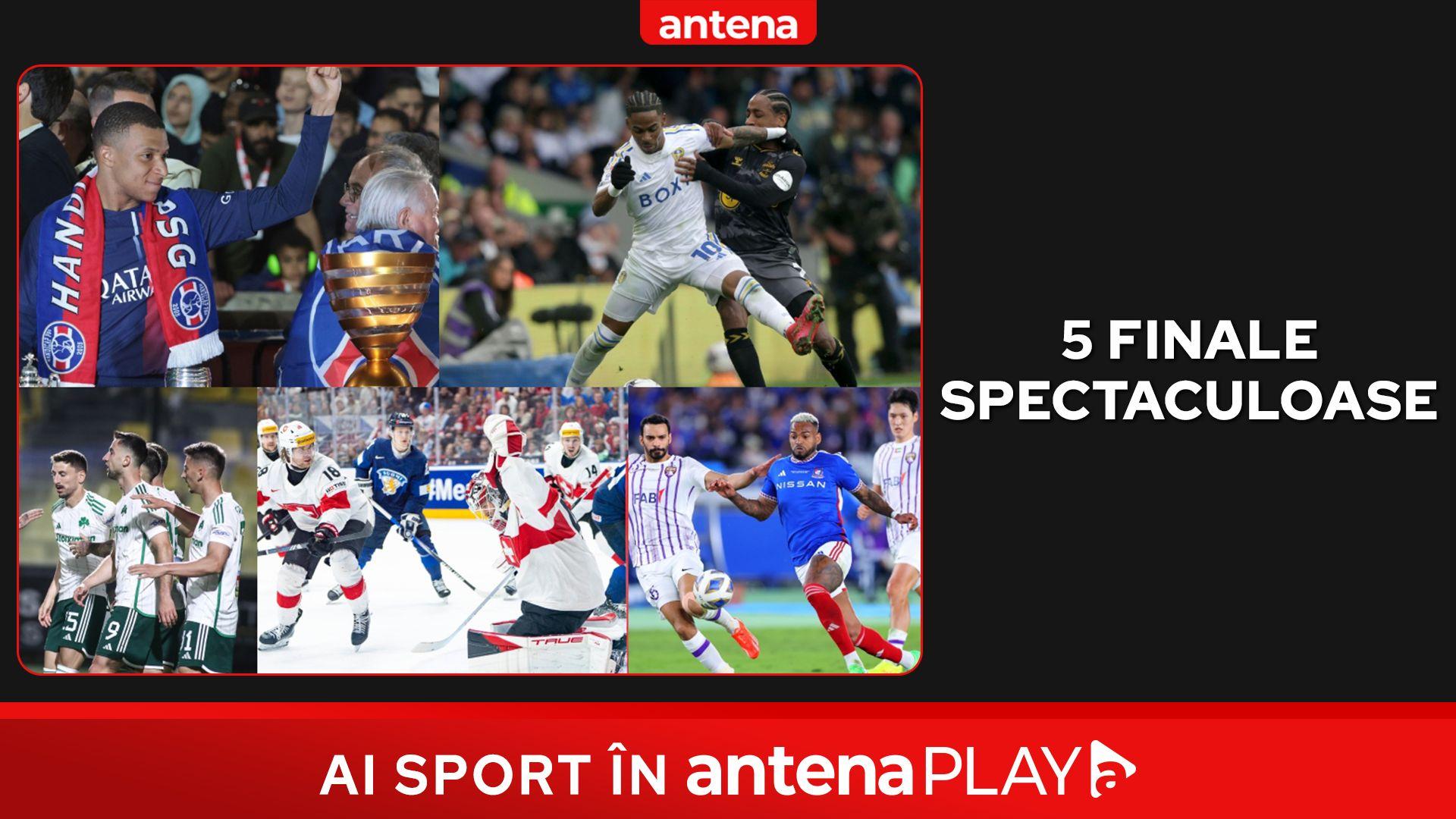 5 finale spectaculoase în acest weekend, în AntenaPLAY. Ultimul meci al lui Mbappe la PSG. Forţele hocheiului luptă pentru aur