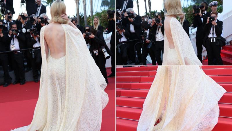Celebra actriță de la Hollywood Elle Fanning a purtat o rochie ieșită din comun care a atras toate privirile pe covorul roșu de la Cannes.