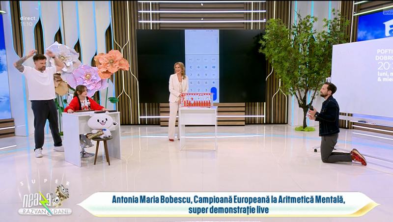 Antonia Maria Bobescu, Campioană Europeană la Aritmetică Mentală, l-a impresionat pe Dani Oțil, la Super Neatza