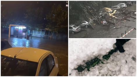 Inundațiile și grindina au făcut ravagii în țară. Cum arătau străzile din București în timpul furtunii | VIDEO
